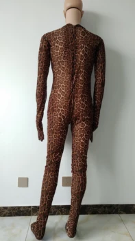 Novo očesa živali leopard nogavice Halloween cosplay jumpsuits polno Bodysuit Zentai Fancy Obleke z mednožje zadrgo