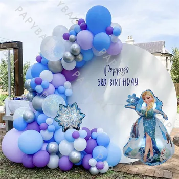 94Pcs Disney Zamrznjene Elsa Rojstni dan Arch Garland Balon Kit Modra Vijolična Baloni Nastavite DIY Baby Tuš Otroci Rojstni dan Globos Dekor