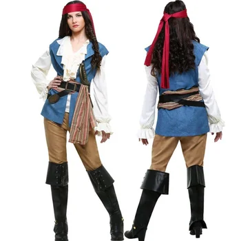 Odraslo Žensko Pirate Kostumi za noč Čarovnic Pirati Modno Obleko Dame Vlogo Igrajo Cosplay Oblačila stranka Pustni Kostum