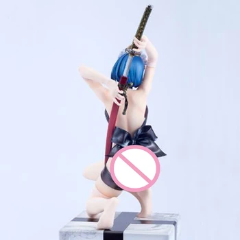 25 cm Anime Ikkitousen Lu Meng Ziming Dejanje Slika Modre Kratke Lase Seksi Lepa Dekleta Kleče PVC Zbirka Model Lutka Igrača Darilo