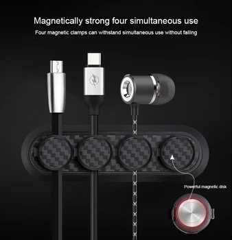 Magnetni Kabel Organizator Namizje Urejeno Upravljanje Posnetkov Kabel Imetnik Silikonski Kabel USB Navijalec Za Slušalke Žične Dodatki