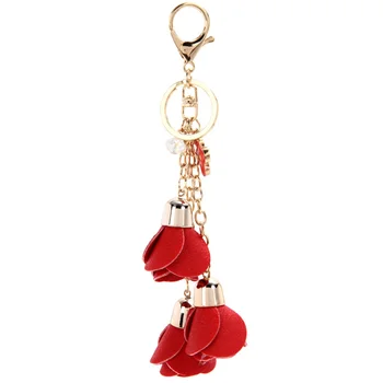 New Rose Cvet Ključnih Verige ključe za Ženske Vrečko Trinket Opremo Key Ring Držalo za Nakit EH880