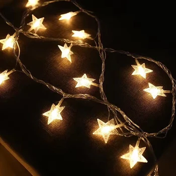 Rojstni dan Dekoracijo Potrebščine 1.5 M 10 LED Star Svetlobo Niz Božični Okraski za Dom, Novo Leto, Božič Drevo Decor Poroko