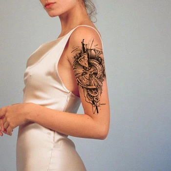 Ura Prestav Tetovaže Nalepke Ponaredek Razdrobljena angleške Črke Nepremočljiva Začasni Tatu za Ženske, Moške Črne Kul Totem Tattoo