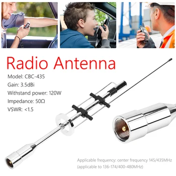 Dual Band Anteno na Prostem Osebni Avto Deli, Okraski CBC-435 UHF VHF 145/435MHz za Mobilne Radijske PL-259 Priključek