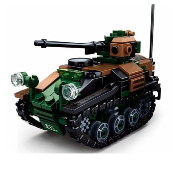 SLUBAN nemški Vojaški WIESEL 1 Zraku Tank Model Kralj MOC gradniki Kit Vojak Vojske, Opeke Klasične Igrače Za Otroke, Fantje