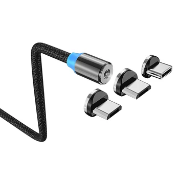 !ACCEZZ LED Hitro Magneta Kabel Polnilnika Razsvetljavo 8 Pin Micro USB Tip C Za iPhone X 7 8 6 Xiaomi 3 v 1 Magnetni Polnjenje Kabli