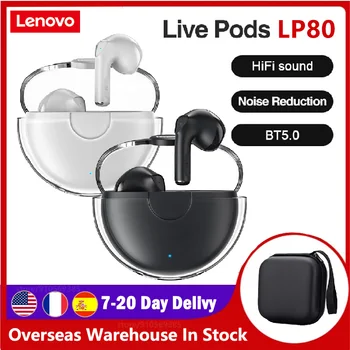 2021 Novi Lenovo LP80 BT 5.0 Brezžične Slušalke Šport Vodotesne Slušalke Nizke Latence Gaming Slušalke Glasbe Touch Kontrole Čepkov