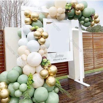 105pcs Prašnih Zelen Balon Garland Arch Kit Poročno Dekoracijo Chrome Zlato Bela Ballon Rojstni DIY Baby Tuš Dekor