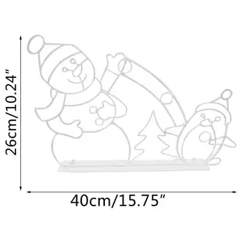 Snjegović božič Luči Dekoracijo Snežaka Kovanega Železa Svetlobni Okvir Zabavno Animacijo snežne Kepe Boj Svetlobe Niz za Božič
