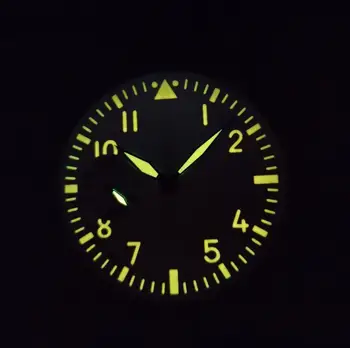 Pazi deli 39 mm srebrno watch izbiranje oranžna Watch strani oranžna število rumeno sijoča, Primerna za eta6497 / 8498 / ST36 G043