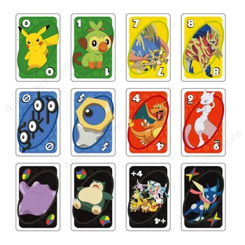 POKEMON Igre Pikachu UNO Kartico Igra Puzzle Družino Smešno Zabave Igre Poker Otroci Igrače, Igralne Karte, Rojstni dan, Darila