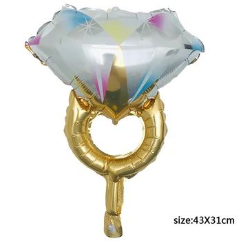1pc Mini Diamantni Prstan Folija Baloni za Valentinovo Poroka Ballon Napihljivi svate, Dekoracijo Zraka Globos Dobave