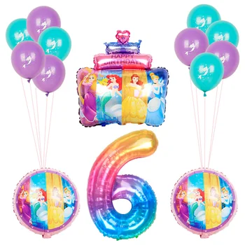 Disney princesa folija baloni 40Inch Število baby dekle rojstni dan balon baby tuš dekle Rojstni dan okraski otroci