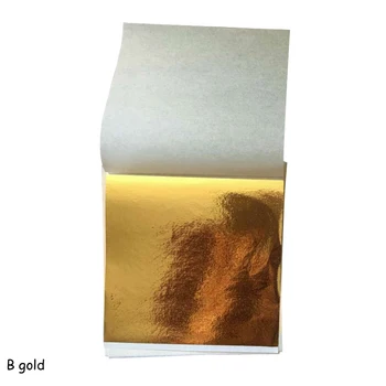100sheets /paket Gilding DIY Obrti Design Papirja Listov Listov Listov 8*8,5 cm Umetnostne Obrti Folijo Papirjev Imitacije Zlata Iver Baker