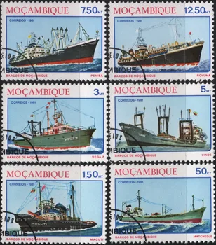 6Pcs/Set Mozambik Post Znamk 1981 Ocean Čoln, Ladja Uporabljajo po Označeni Poštnih Znamk za Zbiranje
