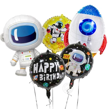 Zunanji Prostor Astronavt Galaxy Tematskih Balon Garland Kit Chrome Srebro Astronavt Roket Balon Arch Tematskih Dečke, Rojstni Dan