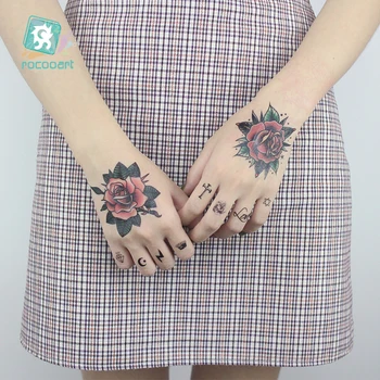 Nov Prihod Indijskega Arabski Črni Cvet Tatoo Design Začasno Telo Roke Za Dekleta Ženski Okras Tatuajes Taty