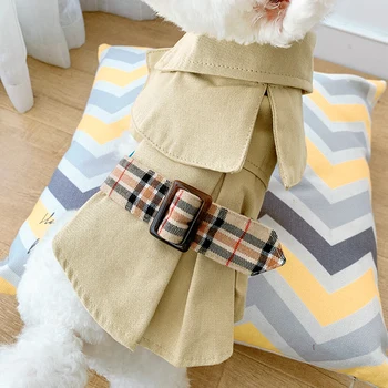 Klasična jarek plašč ljubitelje nosijo tanke Teddy Bomei žival pes mačka nosi oblačila krilo majhen pes obleke spomladi in poleti
