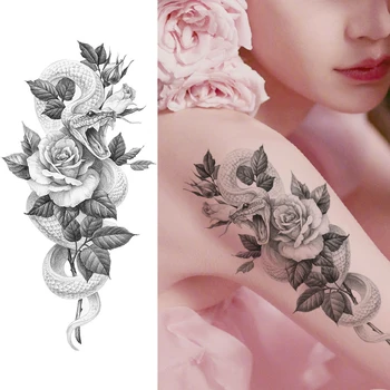 Akvarel Sivke Začasne Tetovaže Realne Ponaredek Sova Planetov Kača Tetovaže DIY Za Ženske Moški Body Art Roke Geometrijske Tatoo