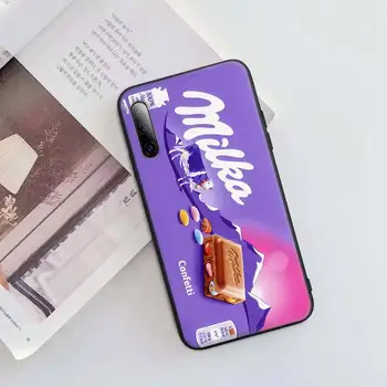 Debelo Čokolada Milka Box Črni Mat Telefon Kritje Velja Za Huawei P9 P10 P20 P30 P40 Lite Pro P Smart 2019 2020