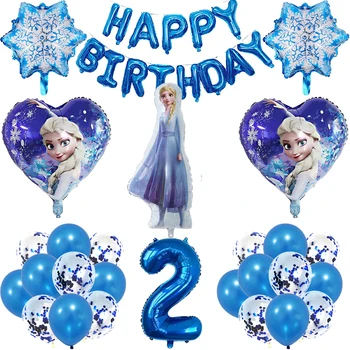 1set Zamrznjene princesa elsa folija baloni 32inch število ballon latex ballon helij otroci rojstni dan dekoracijo globos otrok igrača