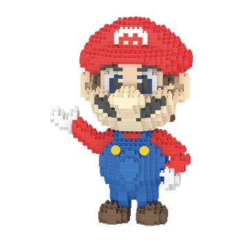 9 modelov Mini Super Mario Bros Luigi Yoshi Waluigi Bloki Otroci Izobraževalne Mikro Mario Cosplay Stavbe Opeka Igrače