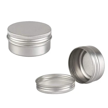 24pcs 50 ml Prazno Aluminijaste Okrogle Pločevinke Box, Silver Kozmetične Kreme Jar Lonec z Navoj Pokrov Krema Primeru Posodo