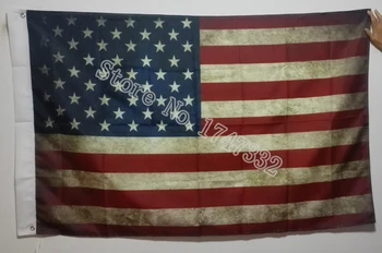 ZDA zda Starinsko naredite staro Zastavo Retro Zastavo vroče prodajajo dobro 3X5FT 150X90CM Banner medenina kovinski luknje po Meri Zastavo