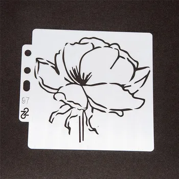 14.1*13CM Lotus ščit DIY torto album matrice votlih Okraskov tiskanje čipke vladar Valentinovo Kritje predlogo