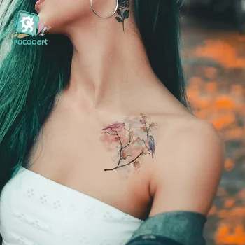 5Red Akvarel Lily Rose Cvet Nepremočljiva Tattoo Nalepke Telo Ženske Prsi Umetnosti Začasnimi Tatto Dekle Pasu 3D Cvetje Tattoo