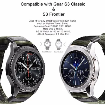 Vroče 20/22 mm Nyoln Trak Za Samsung Galaxy Watch 3/46/42mm/Prestavi S3 Zapestnica Huawei Watch GT/2/2e/Pro Čast Magic2 42mm Watchband