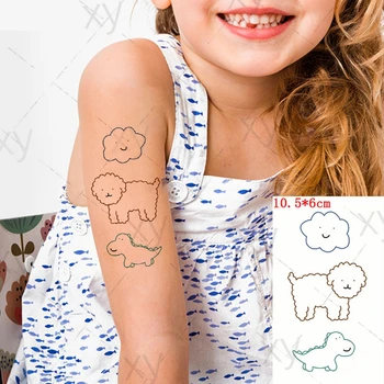 Nepremočljiva Začasni Tattoo Nalepke Risanke Pari Barve Mačka Flash Tattoo Ponaredek Tatto Body Art Zapestje za Dekle Moški Ženske Otroci