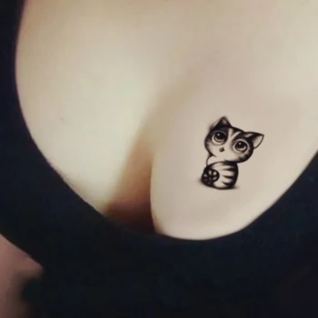 Nepremočljiva Začasni Tattoo Nalepke prsi srčkan kitty cat tatto nalepke flash tattoo ponaredek tetovaže tatouage za dekle ženske otroci