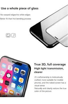 Res 3D Kaljeno Steklo za iPhone 6 7 8 Plus, iPhone X XR 11 12 Mini Pro Max Full Screen Protector Film