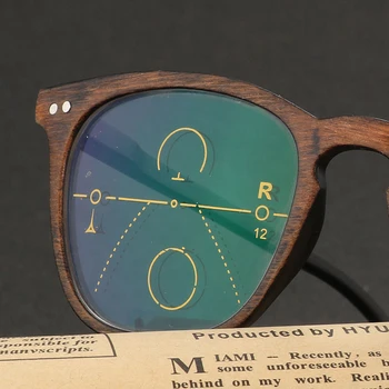 SCOBER = Retro Umetno lesa zrn okvir Inteligence Progresivna Multifokalna Komercialne Obravnavi Očala Bifocal +1 +1.25 DO +3