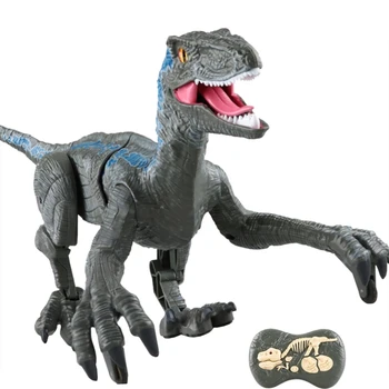 RC Dinozaver Raptor Velociraptor Bučanje Hoja Luč Električni Daljinsko upravljanje Živali Model Otroci Igrače Fantje Božična Darila