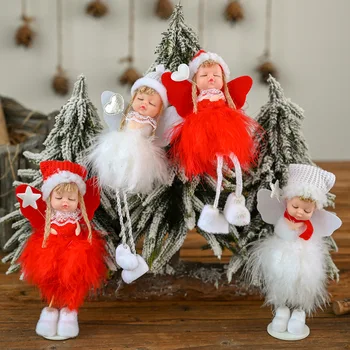 2021 Božični okraski ročno obrt plišastih angel girl lutka obesek Božični praznik zimske okraski stranka neposredne prodaje